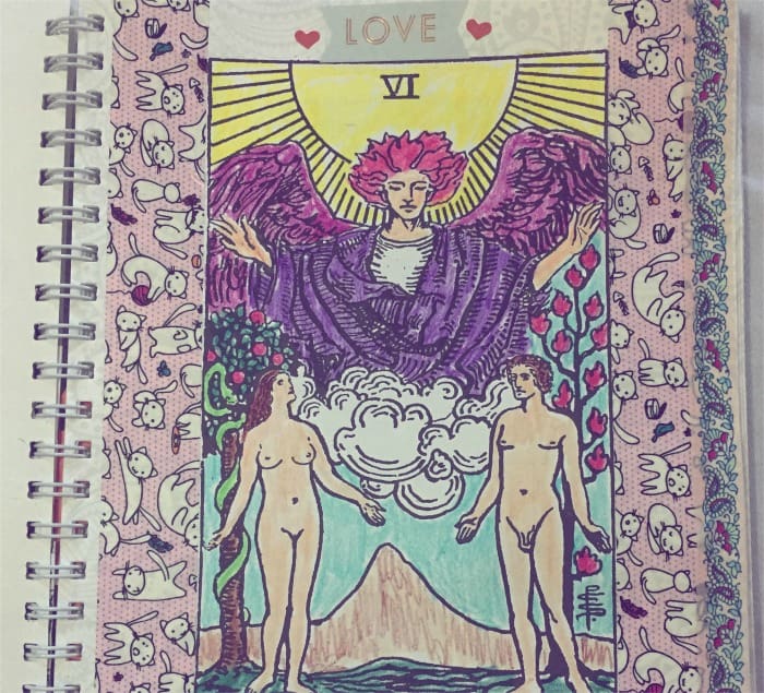 How to Bling The Tarot Coloring Book - Washi Tape - The Lovers